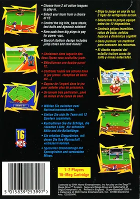 Super Baseball 2020 (USA, Europe) box cover back